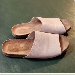 Chocolat Blu soft leather slides flats cork career Sandals size 36 or us…